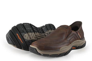 Skechers Instappers in maat 41 Bruin, Kleding | Heren, Bruin, Verzenden, Overige typen, Zo goed als nieuw