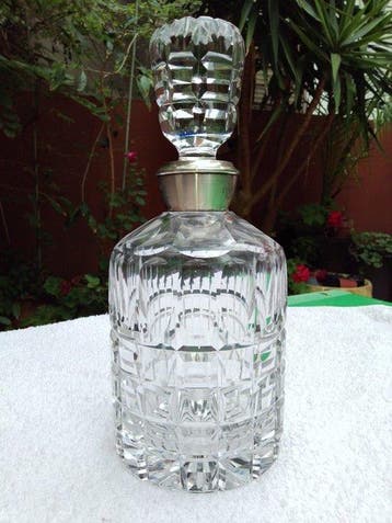 Antigua Licorera - Karaf - .925 zilver - facettenkristal