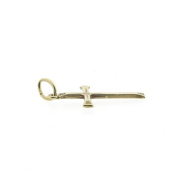 Gouden hanger van een kruis (Hanger of bedel), Ophalen of Verzenden, Gebruikt, Goud, Overige merken