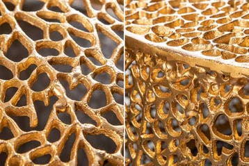 Filigraan salontafel LEAF 80cm goud metaal handgemaakt blad, Ophalen of Verzenden, Nieuw