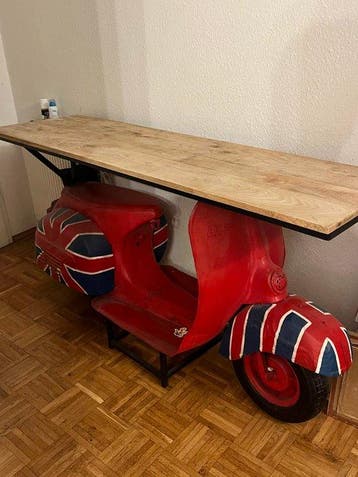 Tafel - mangohout, aluminium, ijzer