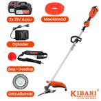 Kibani 2x Accu Bosmaaier – Kanten Maaier Met Onkruidborstels, Nieuw, Accu