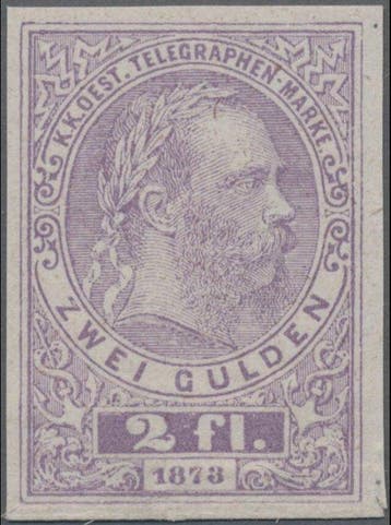 Oostenrijk 1873 - Telegraaf : 2Fl Keizer Franz ongetande, Gestempeld
