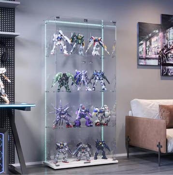 Glazen Vitrinekast met LED en Slot – Wit 78.5×35×163 cm, Verzenden, Nieuw