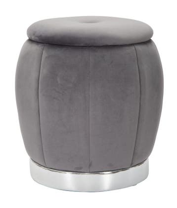 BLADERDEEG/OPSLAG PARIJS GRIGIO/ZILVER CM Ø 43X43 -, Huis en Inrichting, Banken | Voetenbanken en Poefen, Ophalen of Verzenden