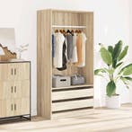 vidaXL Kledingkast 100x50x200 cm bewerkt hout sonoma, Huis en Inrichting, Kasten | Kledingkasten, Verzenden, Nieuw