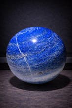Lapislazuli - XL Bol - Ø 137mm - Intens Blauw - pyriet- en, Verzamelen