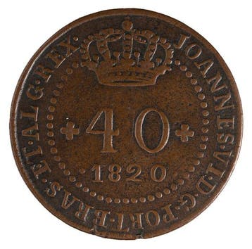 Portugees Mozambique. João VI. 40 Reis 1820 Rio de Janeiro