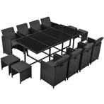 Polyrotan eetset - Baracoa XXl - 13-delig - Zwart, Verzenden, Nieuw