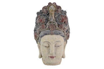 Decoratief beeldje BOEDDHAHOOFD 45 cm handgemaakt, Ophalen of Verzenden, Nieuw
