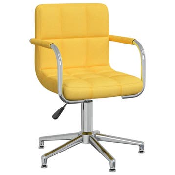 vidaXL Eetkamerstoel draaibaar stof mosterdgeel, Huis en Inrichting, Stoelen, Verzenden, Nieuw