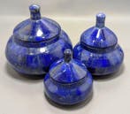 Lapis Lazuli Edelsteen Pots - Hoogte: 123 mm - Breedte: 117