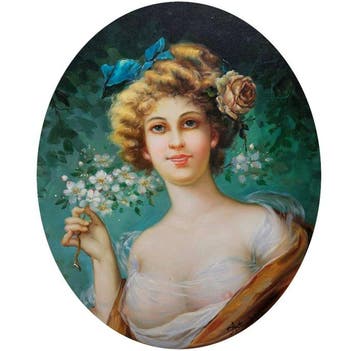 Da Emile Vernon (XX) - Bellezza in fiore, Antiek en Kunst