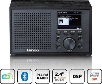Lenco Radio op Batterijen - Compacte DAB FM Radio - Bluetoot, Verzenden, Zo goed als nieuw