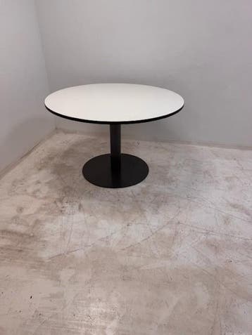 Ahrend ronde moderne kantoortafel wit antraciet kolom, Vergader- of Presentatieruimte, Ophalen of Verzenden, Gebruikt, Tafel
