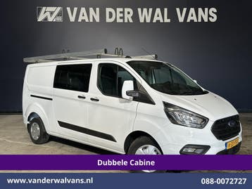 Ford Transit Custom | 2.0 TDCI 130pk L2H1 Dubbele Cabine, Auto's, Gebruikt, Euro 6, Wit, Dealer onderhouden