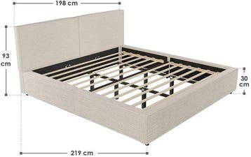 2dekans | Gestoffeerd Bed Salerno - Corduroy - 180x200cm -, Ophalen of Verzenden, Zo goed als nieuw, Beige