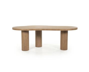 Eettafel Bobbie 215x110cm - lichtbruin | Eleonora, Ophalen of Verzenden, Nieuw
