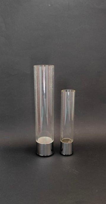Feliceantonio Botta - Vaas (2) - Staal, Chroom, methacrylaat