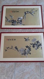 Wanddecoratie (2) - China - Oosterse borduursels op zijde