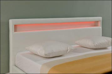Bed Parijs met LED-verlichting bedbodem 160x200 cm wit, Huis en Inrichting, Slaapkamer | Bedden, Verzenden, Nieuw