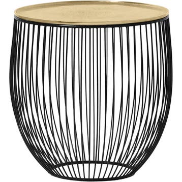 Bijzettafel - Livion Rana - Rond - 42cm - Zwart/Goud -, Huis en Inrichting, Tafels | Eettafels, Ophalen of Verzenden, Nieuw, Overige materialen