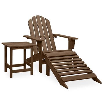 vidaXL Tuinstoel Adirondack voetenbank tafel massief, Verzenden, Nieuw, Hout