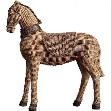Stoel - Rattan, Textiel - Rattan paardenstoel