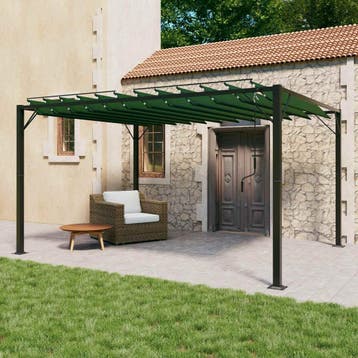 vidaXL Gazebo met luifeldak 3 x 4 x 2,14 m Groen Stof en, Verzenden, Nieuw