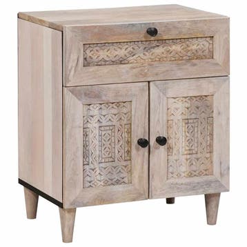 vidaXL Nachtkastje Wit 50 x 33 x 60 cm Bewerkt hout, Minder dan 45 cm, Verzenden, Nieuw, 55 tot 70 cm