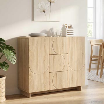 vidaXL Dressoir Sonoma Eiken 85,5 x 31 x 75 cm Bewerkt hout, Verzenden, Nieuw, 50 tot 100 cm, 25 tot 50 cm