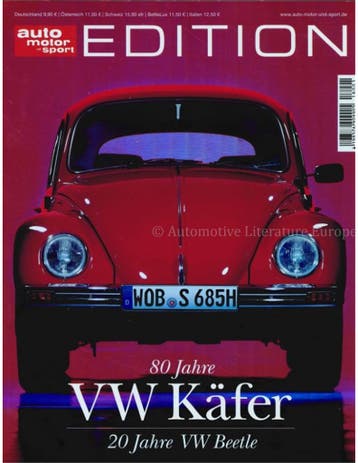 80 JAHRE VW KÄFER, 20 JAHRE VW BEETLE (AUTO, MOTOR UND, Nieuw, Volkswagen, Author