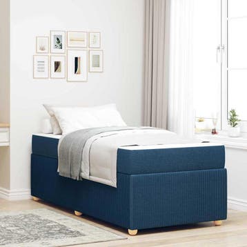 vidaXL Bedframe Blauw 80 x 200 cm Stof, Verzenden, Nieuw, Blauw, Stof