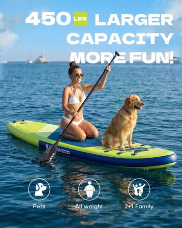 Sup Board - Opblaasbaar Paddle Board - 200 kg - Groen/Blauw, Verzenden, Zo goed als nieuw