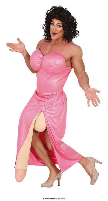 Big Drag Queen Man Kostuum Pink, Ophalen of Verzenden, Nieuw