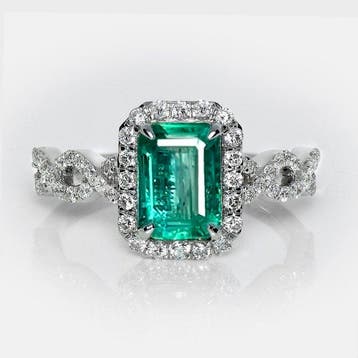 Zonder minimumprijs - Ring - 14 karaat Witgoud, IGI 1,64 ct, Nieuw