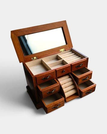 Sieradendoos - Hout - Vintage sieraden doos