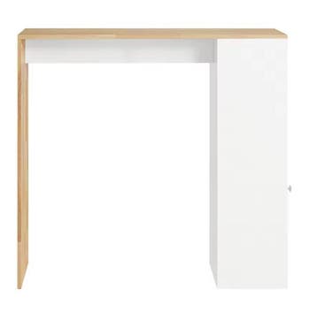 Bartafel Industrieel Hout en Wit MDF– Met Opbergruimte 108×1, Verzenden, Nieuw