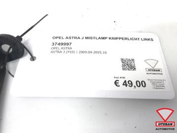 Opel Astra J 2009-2015 Mistlamp Knipperlicht links Nieuw, Auto-onderdelen, Verlichting, Ophalen, Gebruikt, Opel