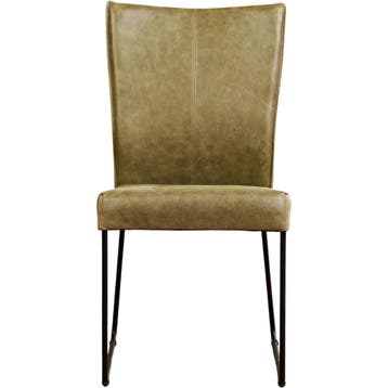 Leren eetkamerstoel Mate - Vintage Olive (olijf/groen) -, Huis en Inrichting, Stoelen, Overige kleuren, Nieuw, Ophalen of Verzenden