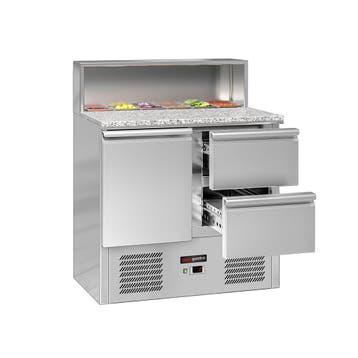 GGM Gastro | Saladette ECO - 903mm - 1 deur & 2 laden - met, Verzenden
