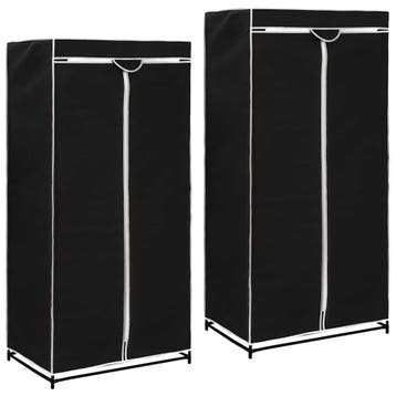 vidaXL Kledingkasten 2 st 75x50x160 cm zwart, Verzenden, Nieuw