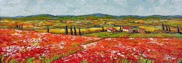 Gino Masini (1949) - Flowery panorama - Tuscany landscape