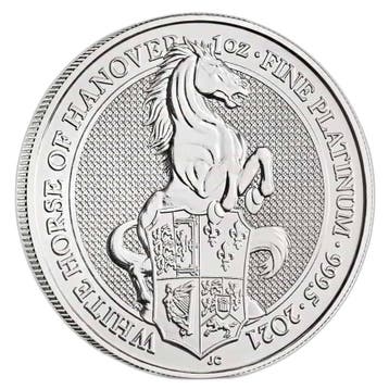 1 troy ounce platina munt Queens Beasts White Horse, Postzegels en Munten, Verzenden