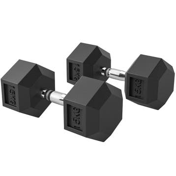 TRUUSK Gietijzeren Dumbbells - 2 x 15kg - Gekartelde Handgre, Verzenden, Nieuw