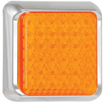LED knipperlicht met chromen rand  | 12-24v | 40cm. kabel, Verzenden, Nieuw