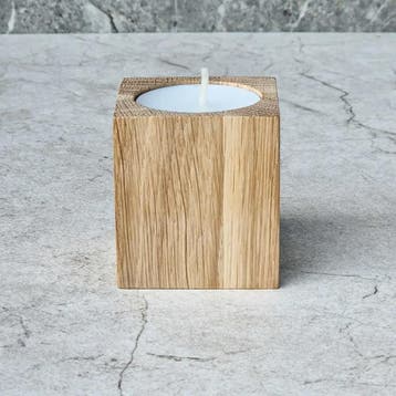 HOCHO Eiken waxinelichthouder 50 x 50 x 60 mm met rechte..., Ophalen of Verzenden, Nieuw