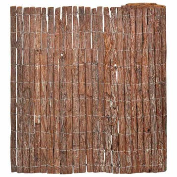 vidaXL Schorsschutting 100 x 600 cm Schors Bruin, Verzenden, Nieuw, Hout