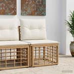 vidaXL Modulaire Outdoor Armloze Sofa Eenheid Naturel poly, Verzenden, Nieuw, Rotan