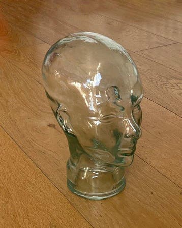 sculptuur, Cabeza de vidrio - 28 cm - Glas
